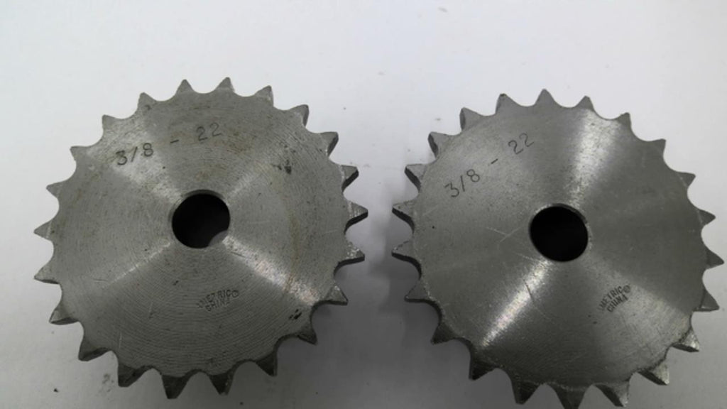 Ametric 3/8"-22 Sprocket 22 Teeth Blank Bore Lot Of 2