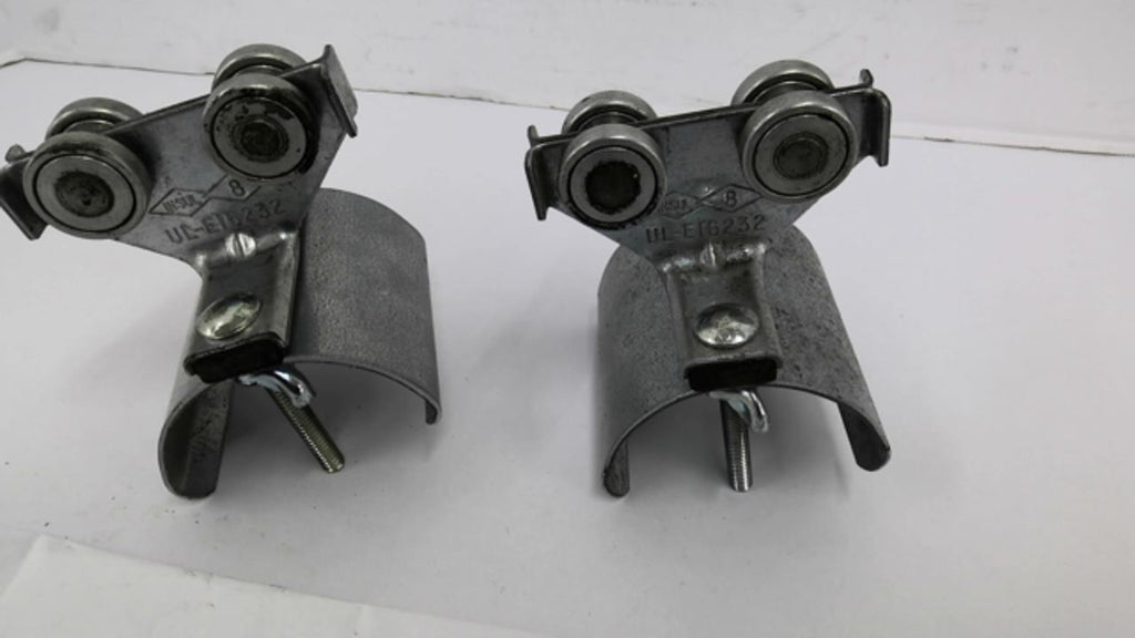 Insul-8 UL-E1632 Metal Clamp Fastener With Rollers Pic#8 On Each Side Lot Of 2