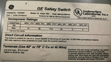 GE THN3361 Non-Fusible Heavy Duty Safety Switch 600Vac 30A 250Vdc 3P 3Ph Nema 1