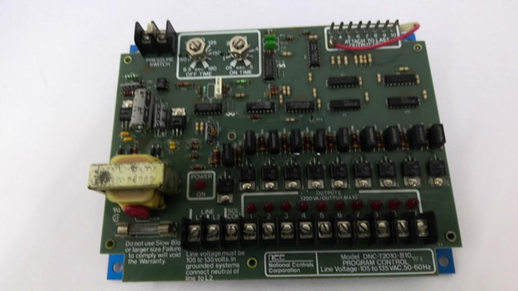 National Controls Corp. DNC-T2010-B10 Control Circuit Board 105-135VAC 50-60HZ