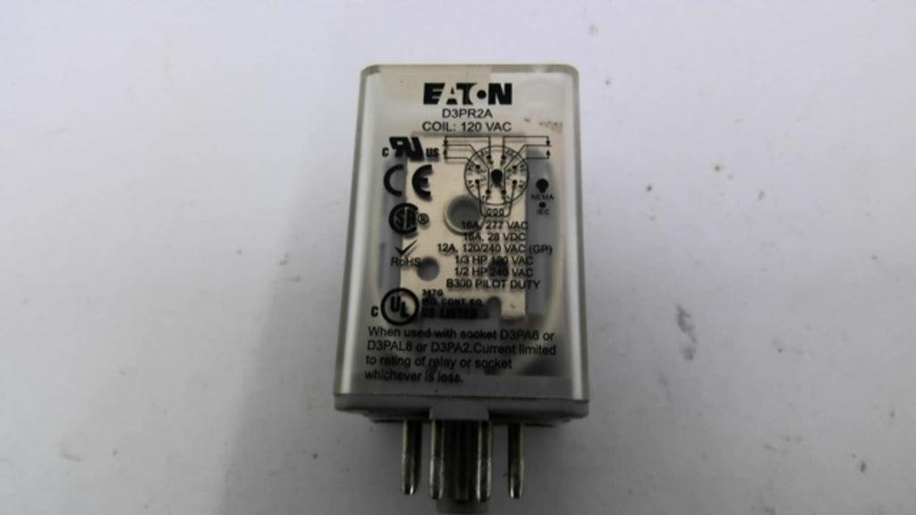 Eaton D3PR2A 120VAC Relay 1/3HP