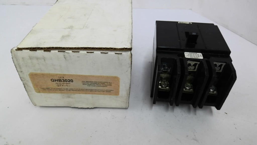 Eaton GHB3020 3-Pole Circuit Breaker 240VAC 20 AMPS