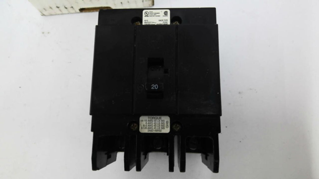 Eaton GHB3020 3-Pole 240VAC 20AMP Circuit Breaker