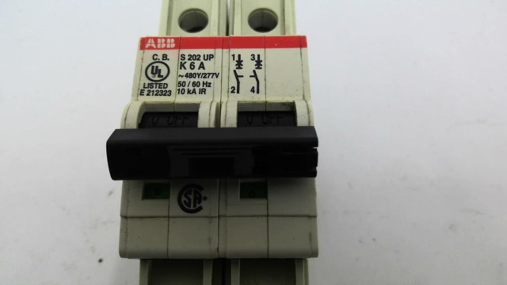 ABB S202 UP K6A 2-Pole Miniature Circuit Breaker 277V 50/60HZ 10kA
