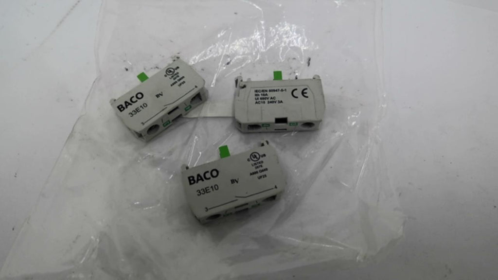 BACO 33E10 Contact Blocks 10A 690VAC Lot Of 3