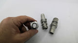 Stainless Steel Push-in Fittings 2 3/8" L x 1/2" ID Lot Of 3
