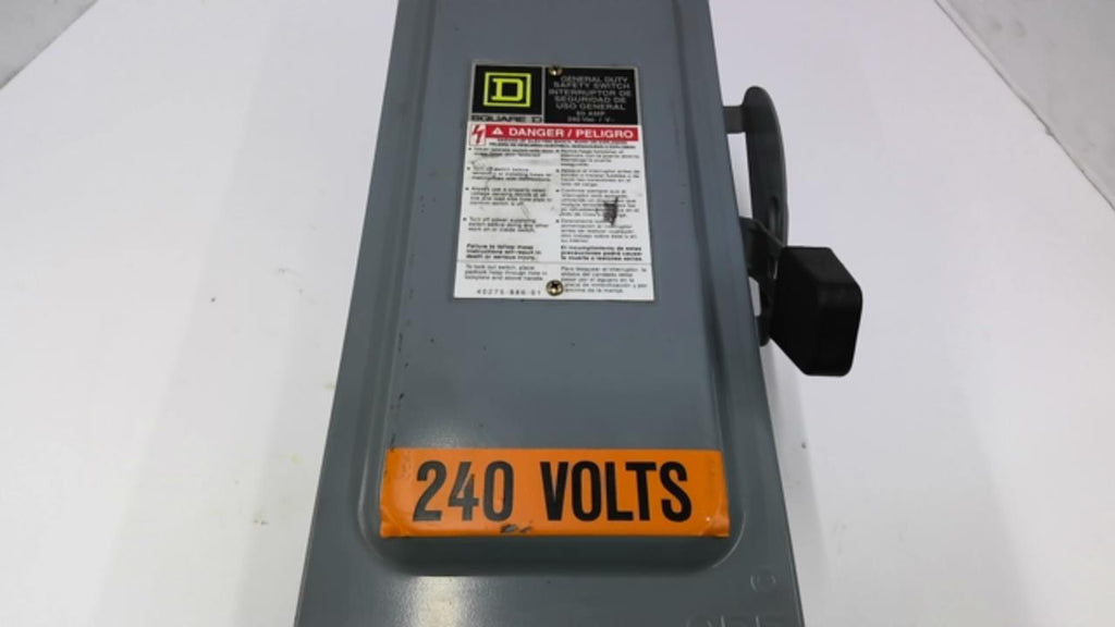 Square D Company D322N Safety Switch 60Amp 240V Fuses