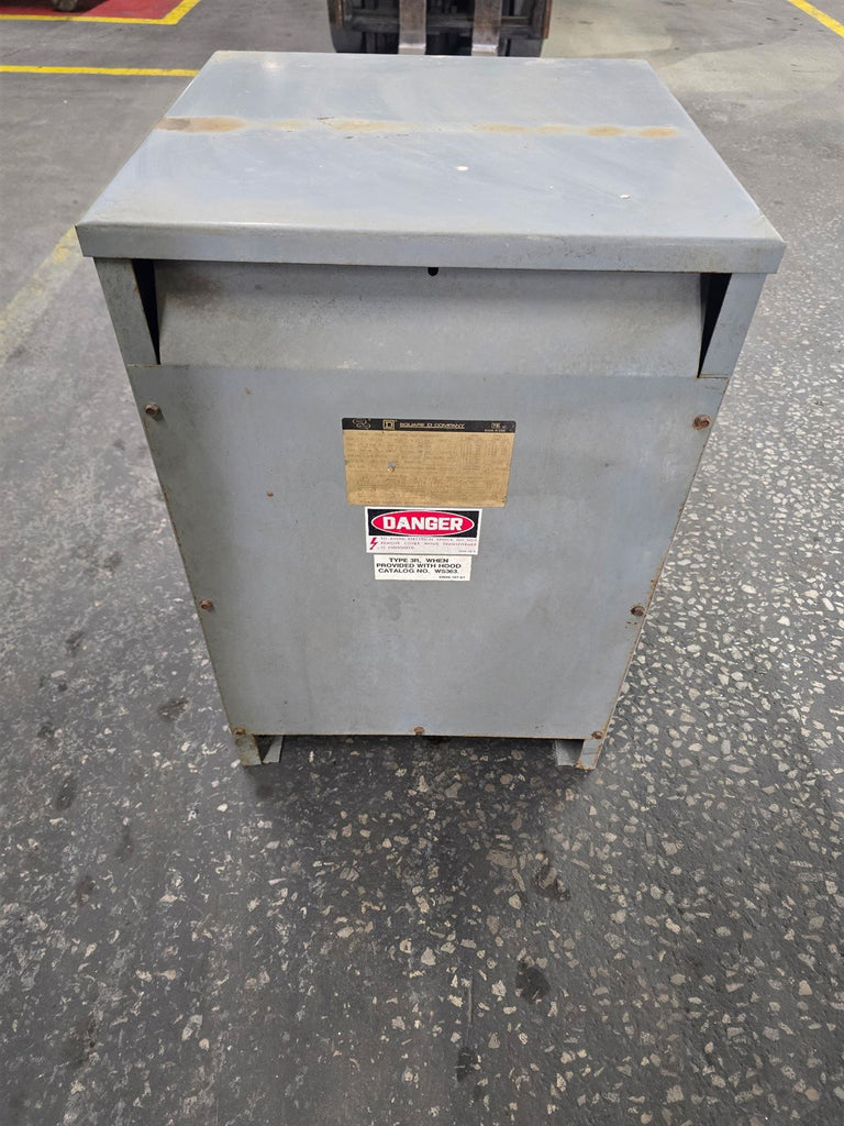 Square D 37S5H Transformer 37.5 KVA 240 480 Pri 115/240 Sec Volts Single Phase