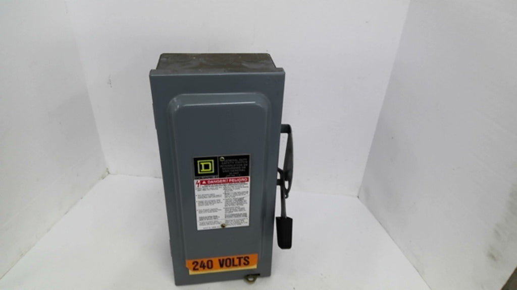 Square D D322N Fusible Safety Switch 240VAC 60AMPS 3-Pole Type 1 Enclosure