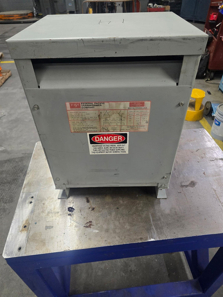 Federal Pacific FH11CFMD-2 11 KVA Transformer 460 Pri 460/266 Sec Volts