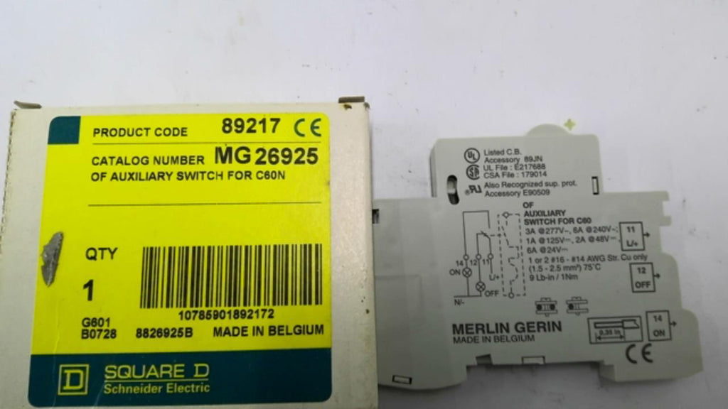 Square D MG 26925 Auxiliary Switch For C60N