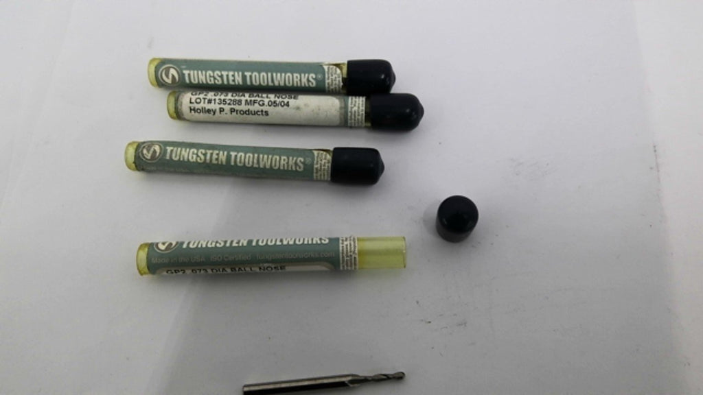 Tungsten Toolworks GP2 .073Diameter Ball Nose Drill Bits Lot of 4