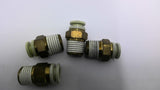Smc Pneumatic Push Connector 1/4 Bore Set Of 4