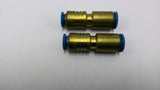 Nycoil Pneumatic Push In Connector Union 5/16" x 1/4" Lot Of 2