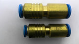 Nycoil Pneumatic Push In Connector Union 5/16" x 1/4" Lot Of 2