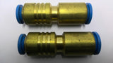 Nycoil Pneumatic Push In Connector Union 5/16" x 1/4" Lot Of 2
