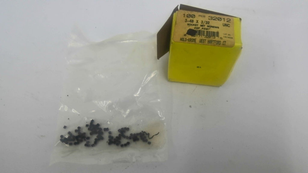 Holo Chrome 32012 Socket Set Screws 3-48 X 3/32 100 Pieces