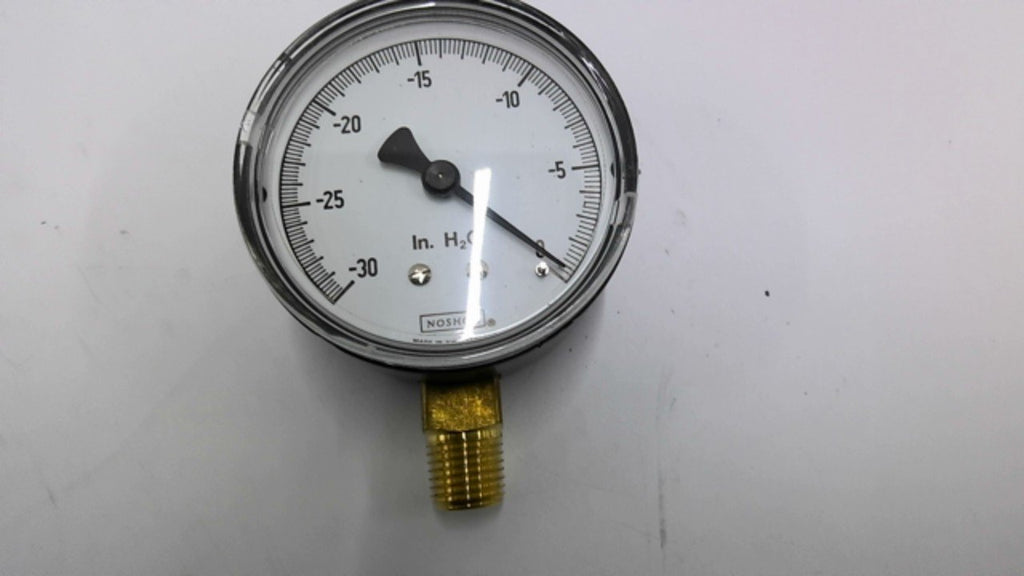 Noshok 25.200.30 IN.H20 Vac 1/4" NPT Bottom Connection Gauge