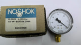 Noshok 25.200.30 IN.H20 Vac 1/4" NPT Bottom Connection Gauge