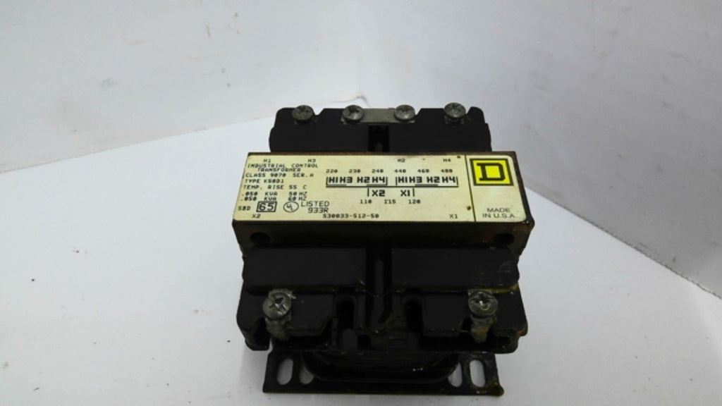 Square D Class 9070 K50D1 Transformer 0.050KVA 24/480 Pri 110/120 Sec