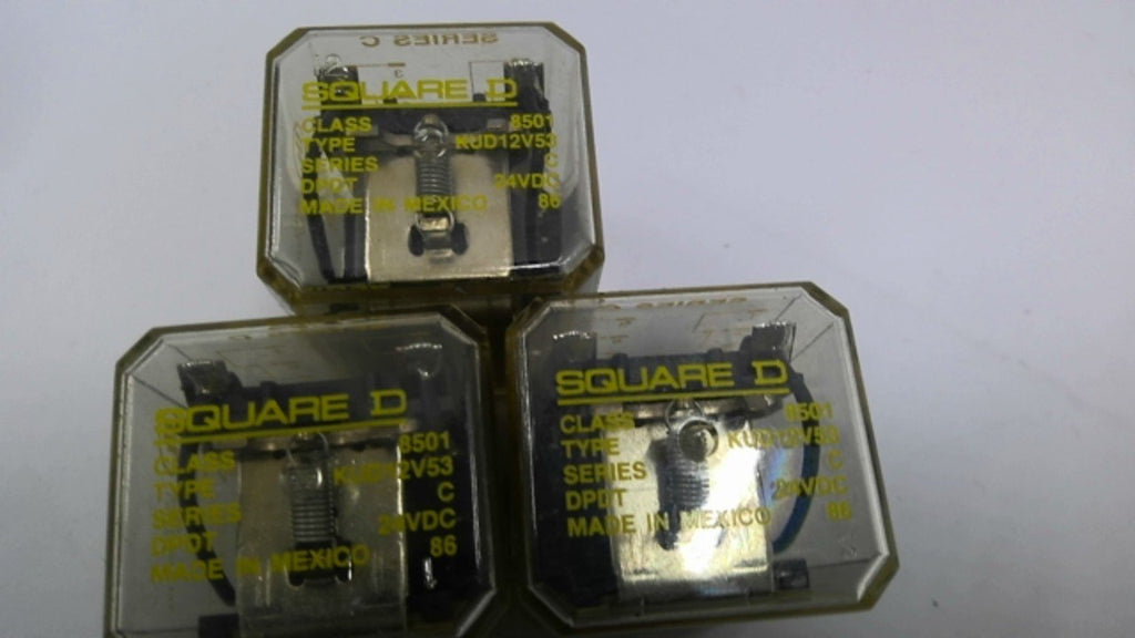 Square D KUD12V53 Relay 24 VCD 10 AMP Set of 3
