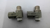 SMC AS2200 Pneumatic Flow Control Valves Bores 7/16" X 5/16" X 1/4" Lot Of 2