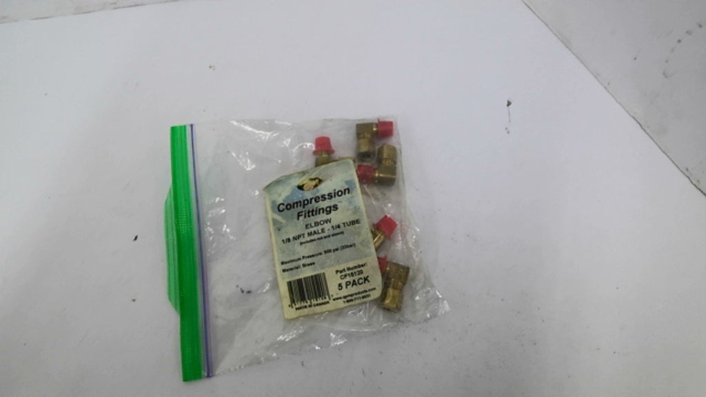 QPM CF15120 Compression Fittings 1/8" NPT Male x 1/4" Tube 5 Pack