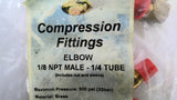 QPM CF15120 Compression Fittings 1/8" NPT Male x 1/4" Tube 5 Pack
