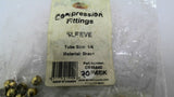 OPM CF15440 Brass Compression Fitting Sleeves 1/4" Pack of 20