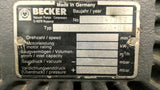 Becker DT3.16K/0-06 Rotary Vane Vacuum Pump .7Kw 1700Rpm 202-300/350-520V 60Hz