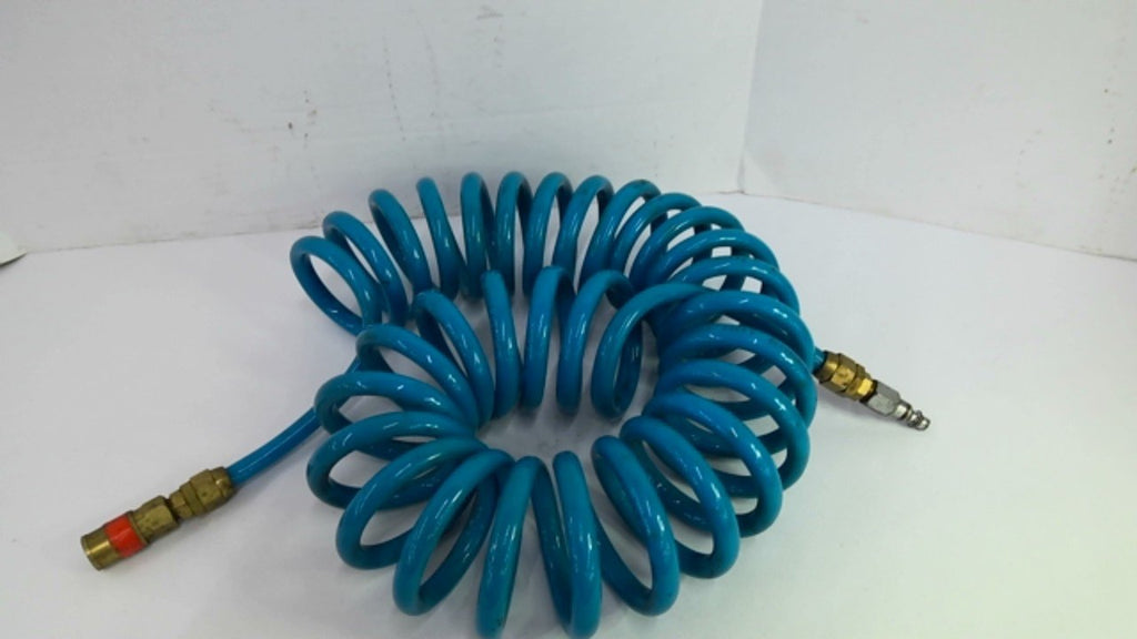 Coil hose 1/2" Air Line 20' Long 120PSI Max Quick Attachment Coupling