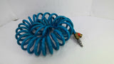 Coil hose 1/2" Air Line 20' Long 120PSI Max Quick Attachment Coupling