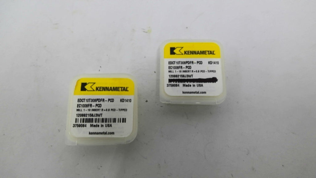 Kennamental EDCT10T308PDFR-PCD EC1008FR Carbide Inserts Mill 1-10 Lot Of 2