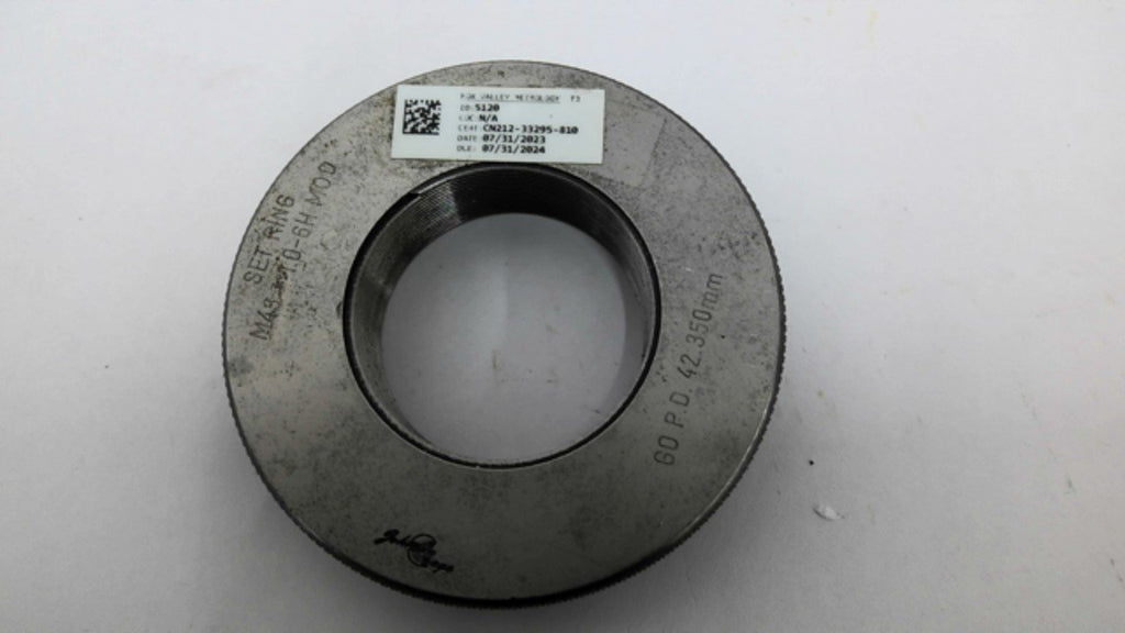 Mitutoyo M48 X 1.0-6H Thread Ring Gauge GO PD 42.350MM