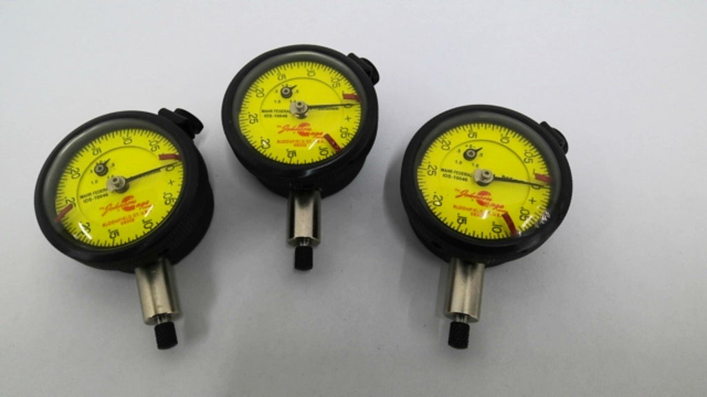 Johnson Gages IDS-10046 Dial Indicators 1-.005MM Lot Of 3