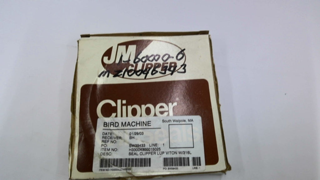 JM Clipper H5L16 H33004300015025 Seal Clipper Lup Viton w/316l