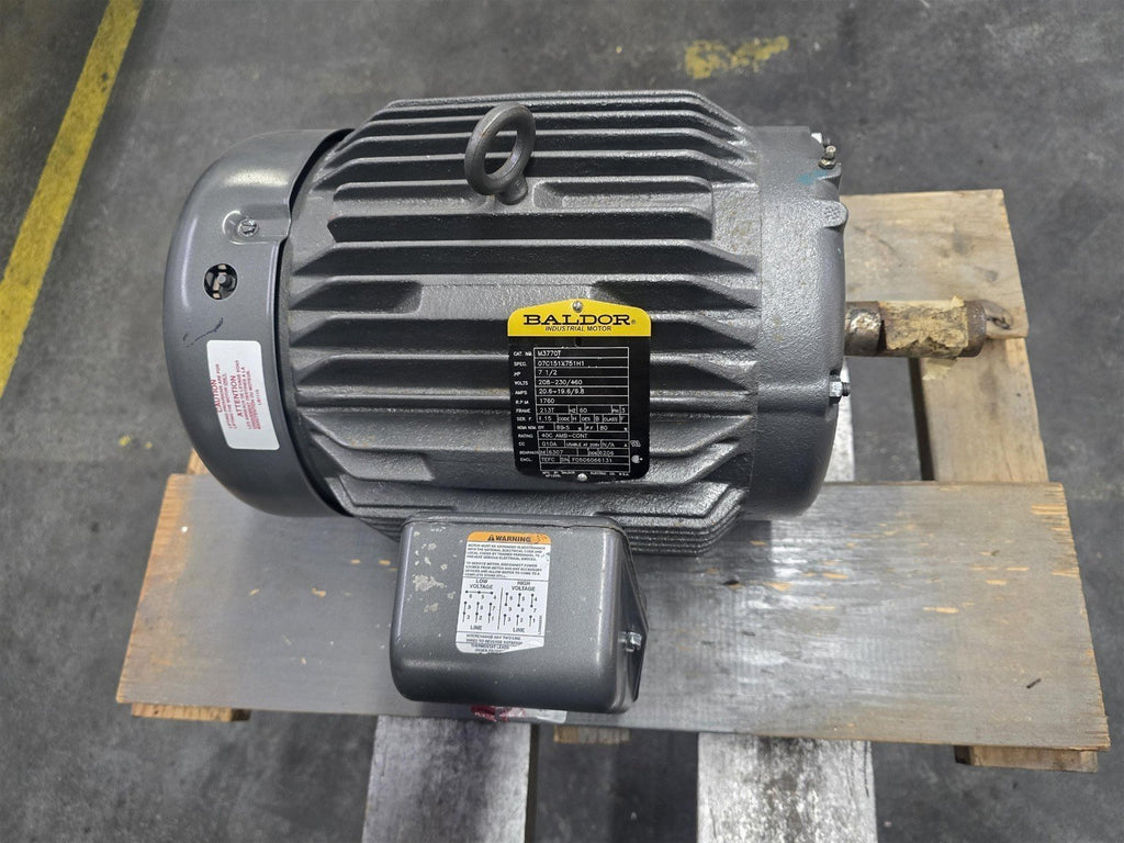Baldor M3770T 7 1/2 HP AC Motor 20/-230/460 Volts 1800 Rpm 4P 213T 3 Phase 60 HZ