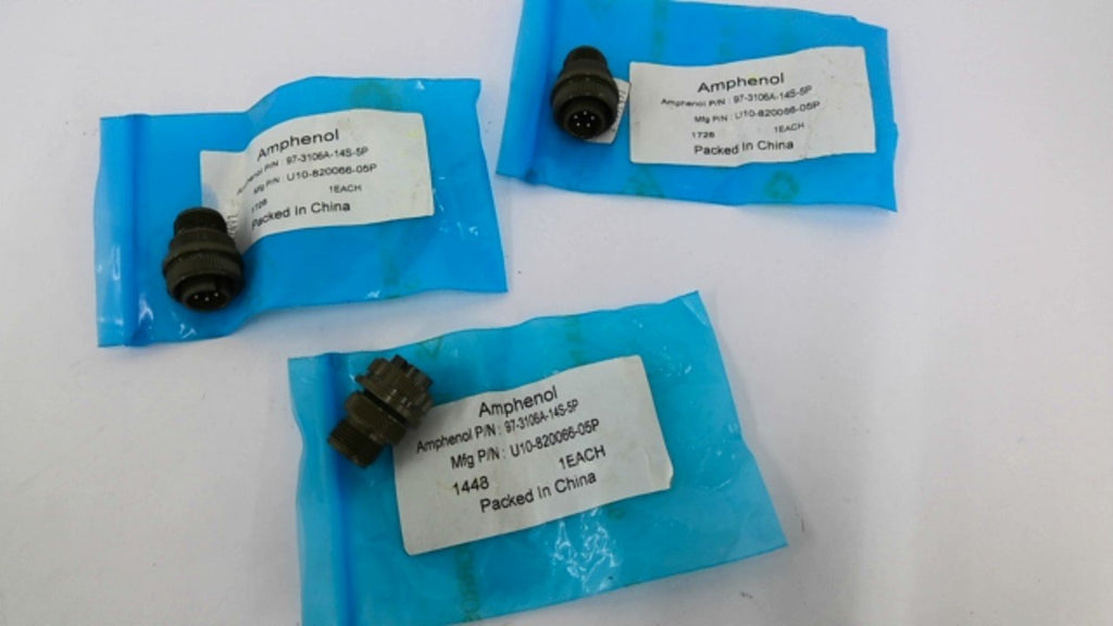 Amphenol 97-3106A-14S-5P Connector Lot Of 3