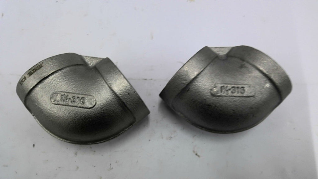 Elbow 90 1 1/2" Pipe Fitting Stainless 150 PSI Lot Of 2