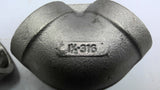 Elbow 90 1 1/2" Pipe Fitting Stainless 150 PSI Lot Of 2