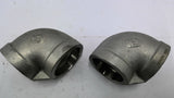 Elbow 90 1 1/2" Pipe Fitting Stainless 150 PSI Lot Of 2