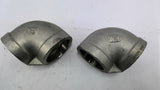 Elbow 90 1 1/2" Pipe Fitting Stainless 150 PSI Lot Of 2