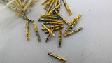 Gold Plated Crimp Connector Pins 13/16" Long 1/16" OD Lot Of 67