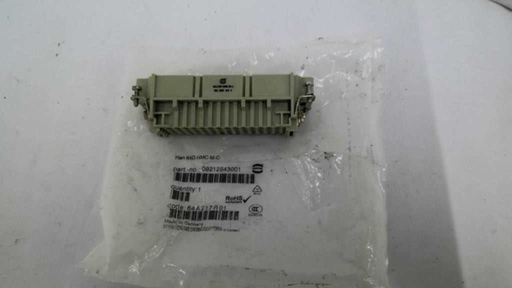 Harting 09212643001 Han 64D-HMC-M-C Connector Insert 10A 250V 4kV 3