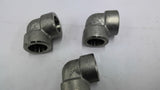 Stainless Steel 3000 90° Elbow 1/2" Lot Of 3