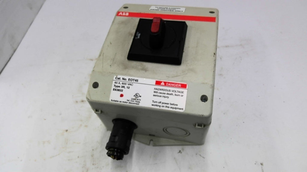 ABB E0T45 Enclosed Rotary Disconnect Safety Switch 60A 600 Vac 3R 12