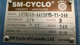 Sm-Cyclo LHYMS08-4A120YB-Y1-249 Hollowshaft Gearmotor 249:1 7Rpm 3/4Hp 230/460V