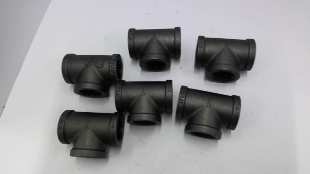 TEE Black Malleable Iron Pipe Fitting 1" Lot of 6