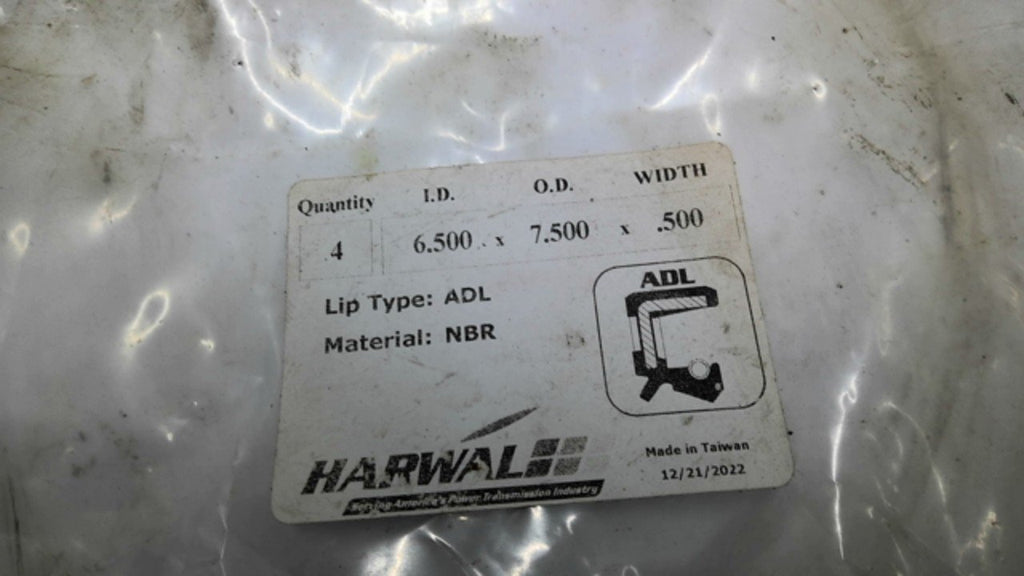 Harwall ADL NBR Radial Shaft Seals 6 1/2" x 7 1/2" x 1/2" Lot of 4
