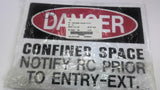 Danger Confined Space Signs 10 X 14 Lot Of 8